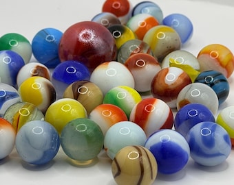 48 Bolinhas de Gude Vintage de Diversas Empresas de Mármore