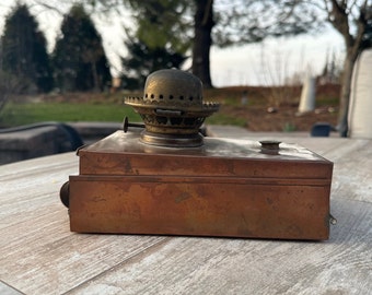 Unique Antique Copper Kerosene/Oil Lamp