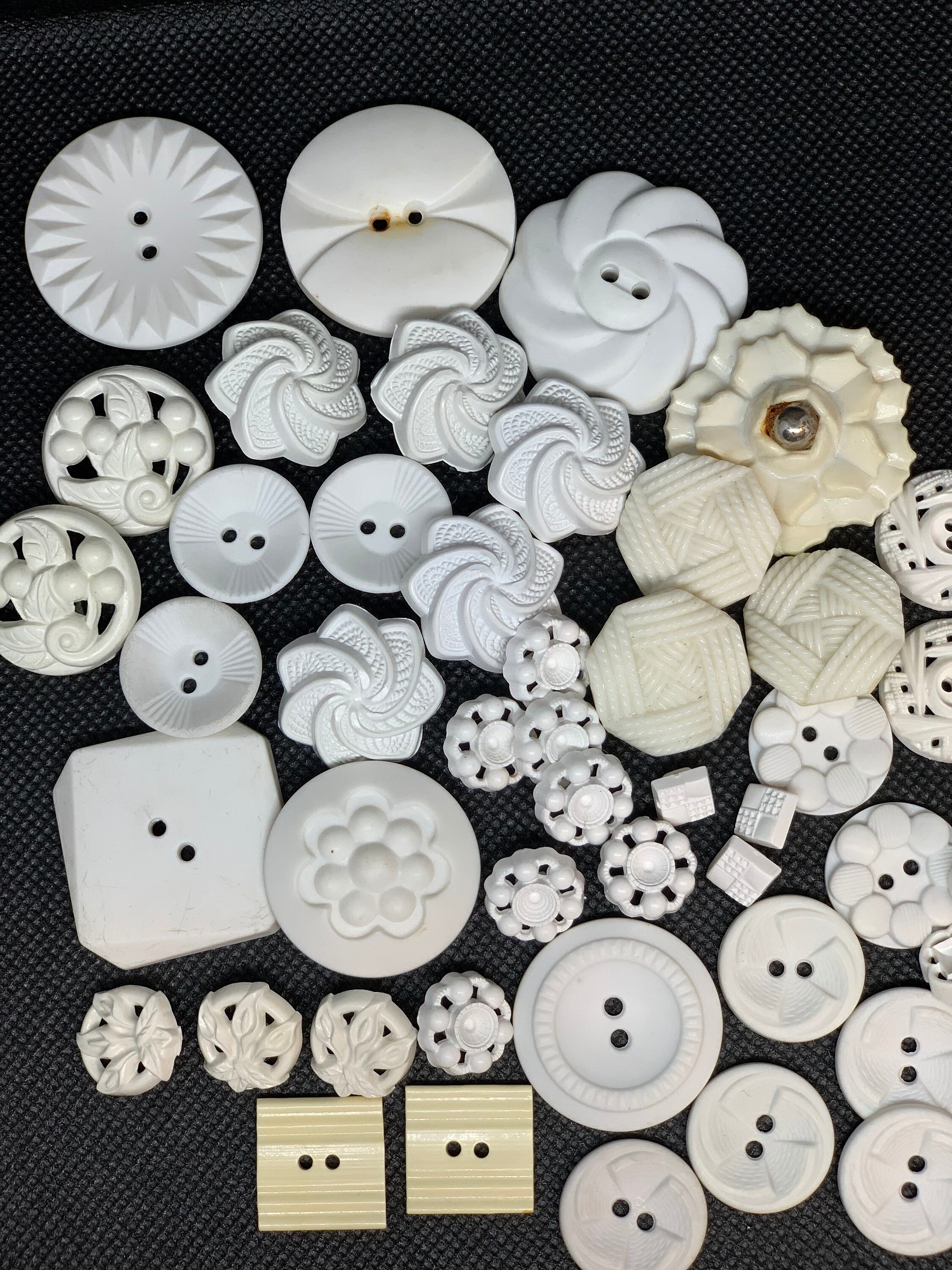 XL Creamy Ivory Beige Coat Buttons ~ Celluloid & Plastic ~ 1-11/16 - Ruby  Lane