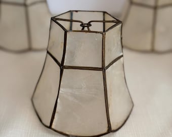 Pantalla de lámpara vintage de 4 pulgadas con conchas de capiz