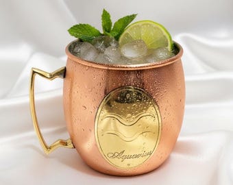 BOGO Deal - Copper Moscow Mule Mug – Zodiac Symbol, Artisan Handmade