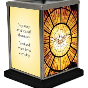 Memorial Dove Elegant Handcrafted Glass Tealight/Votive Candle Holder – Perfect for Funerals, Memorial Home or Office Decor