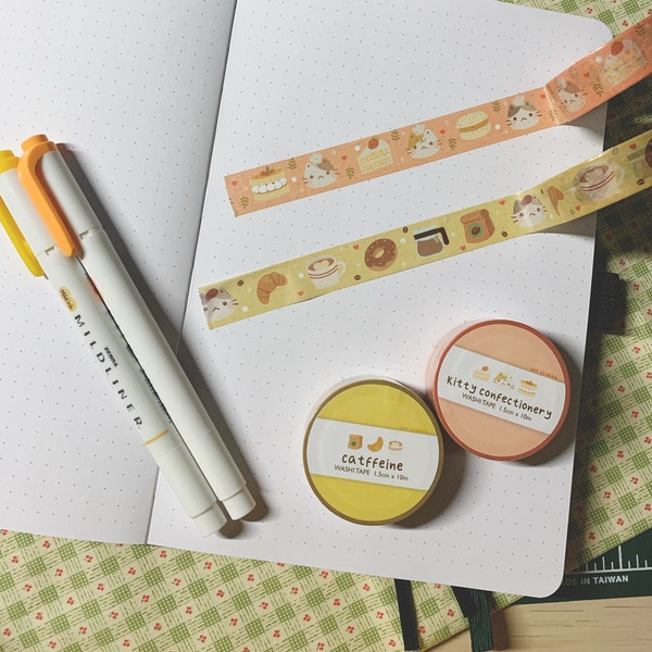 Cute Cat Washi Tape | Journal | Bullet Journal Supplies | Stationary | Handmade