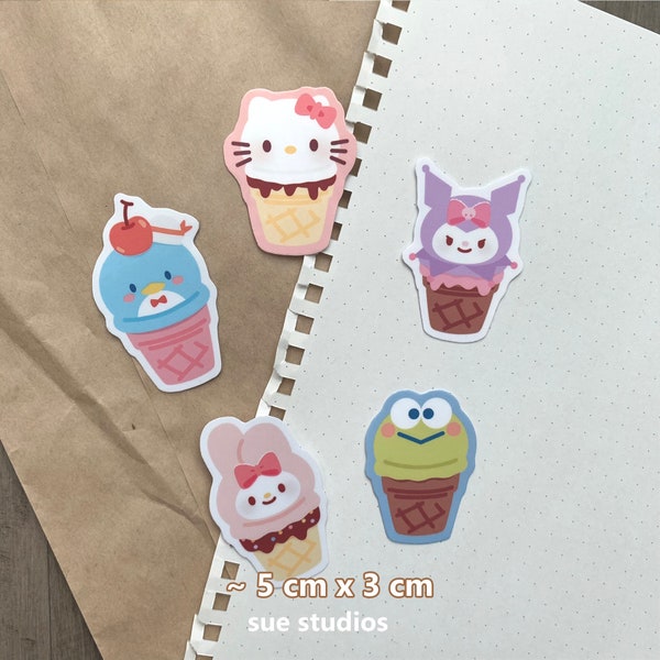 Cute Kawaii Japanese Character Sticker Set | Food | Laptop Decal | Water Bottle Sticker | Label