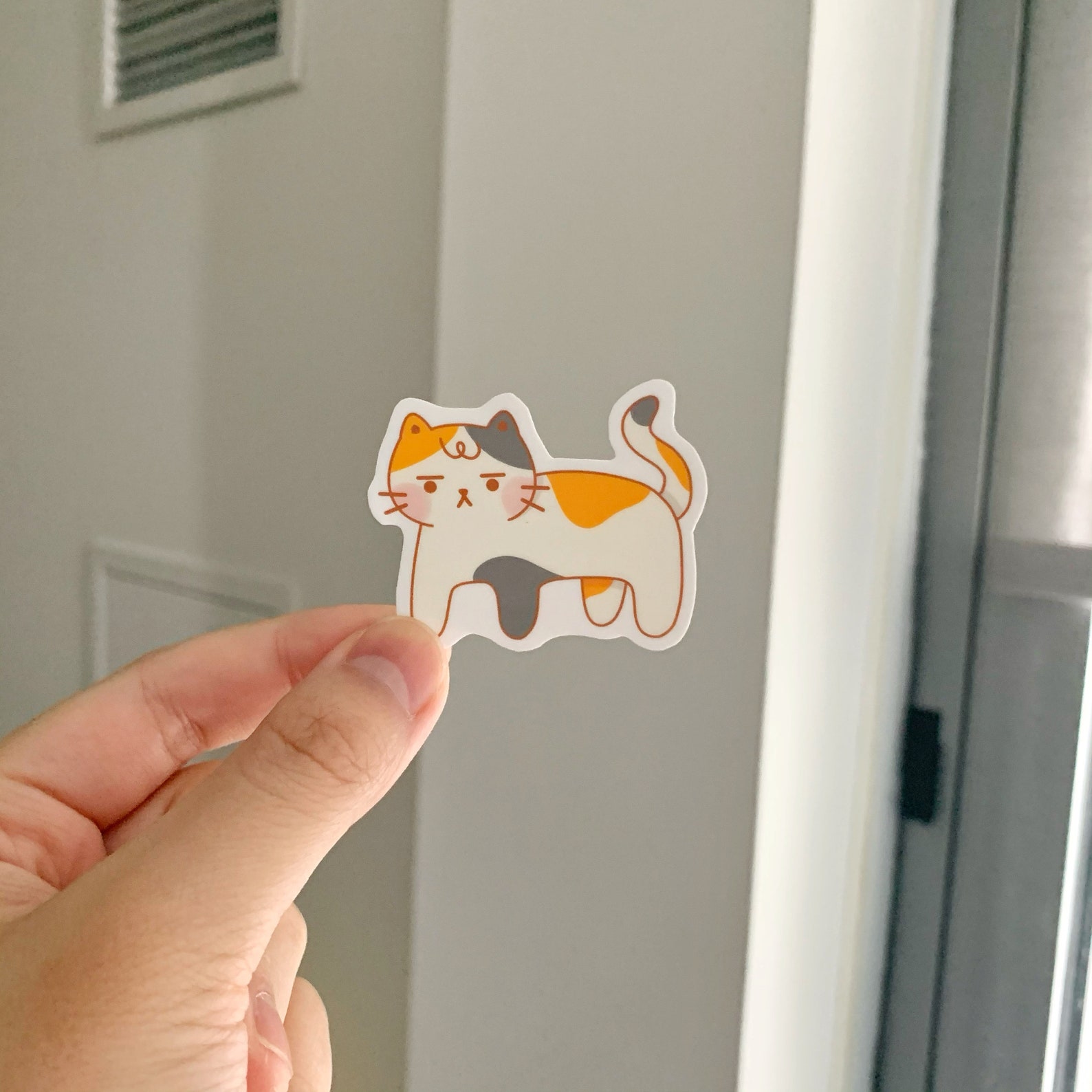 Calico Cat Sticker, Cat Breed Waterproof Sticker, Orange Black And