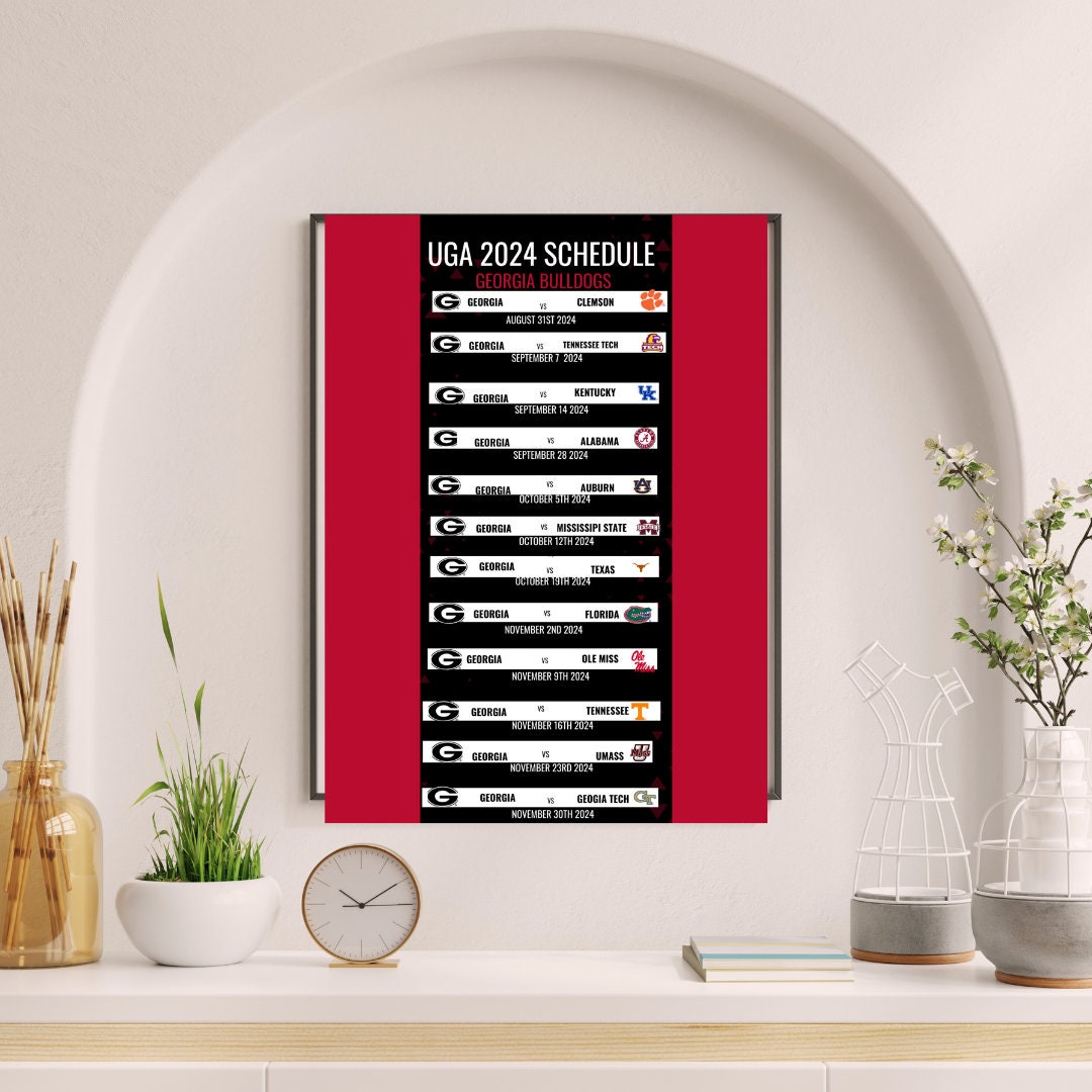 UGA 2024 Football Schedule Etsy