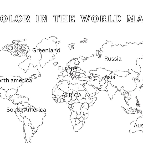 World map coloring page