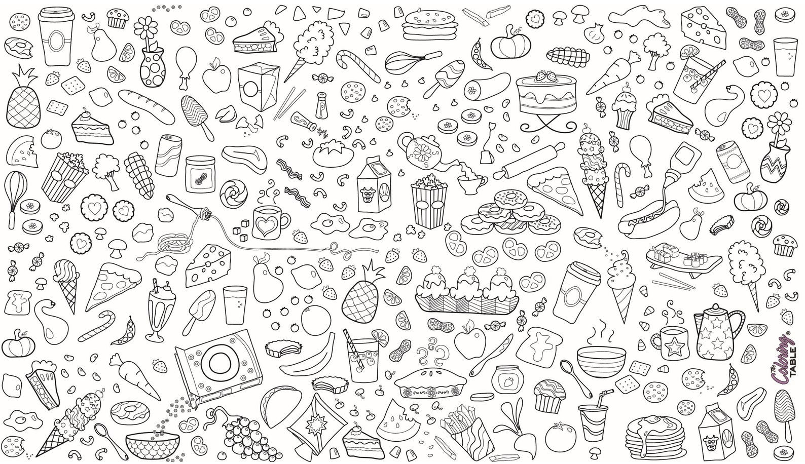 Food Fun Placemat Coloring Placemat Kids Placemat Washable Etsy