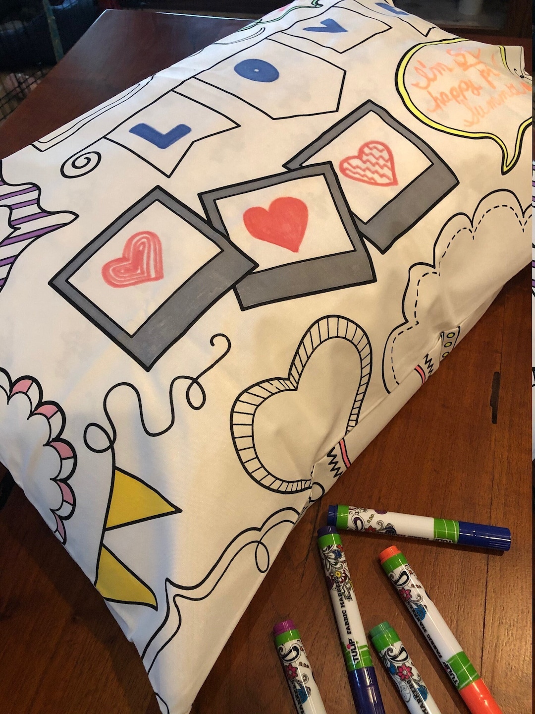 Frames Pillowcase Coloring Pillowcase Kids Pillowcase Etsy