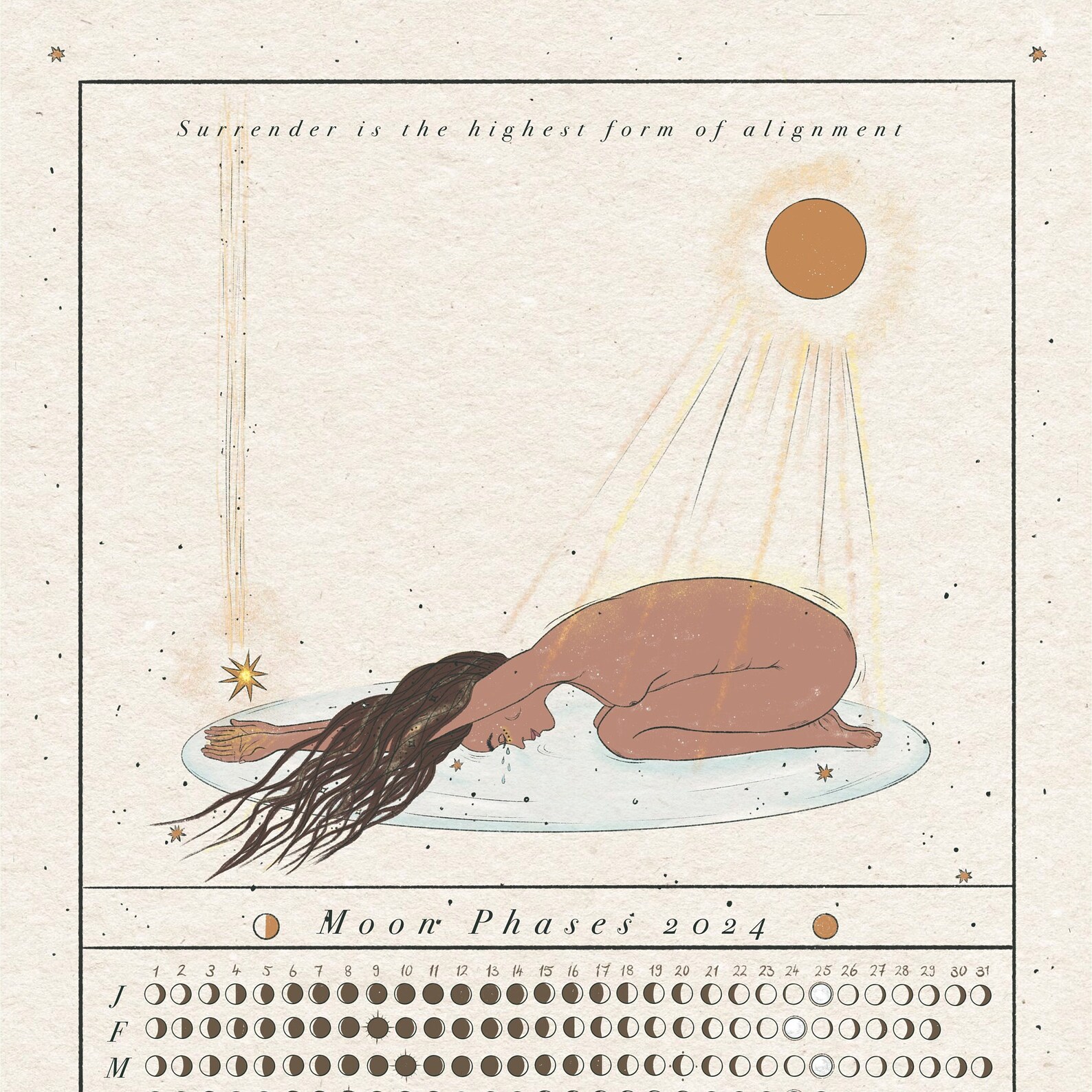 PRINTABLE 2024 Lunar Calendar, Moon Phases, Magick, Magical Tracker