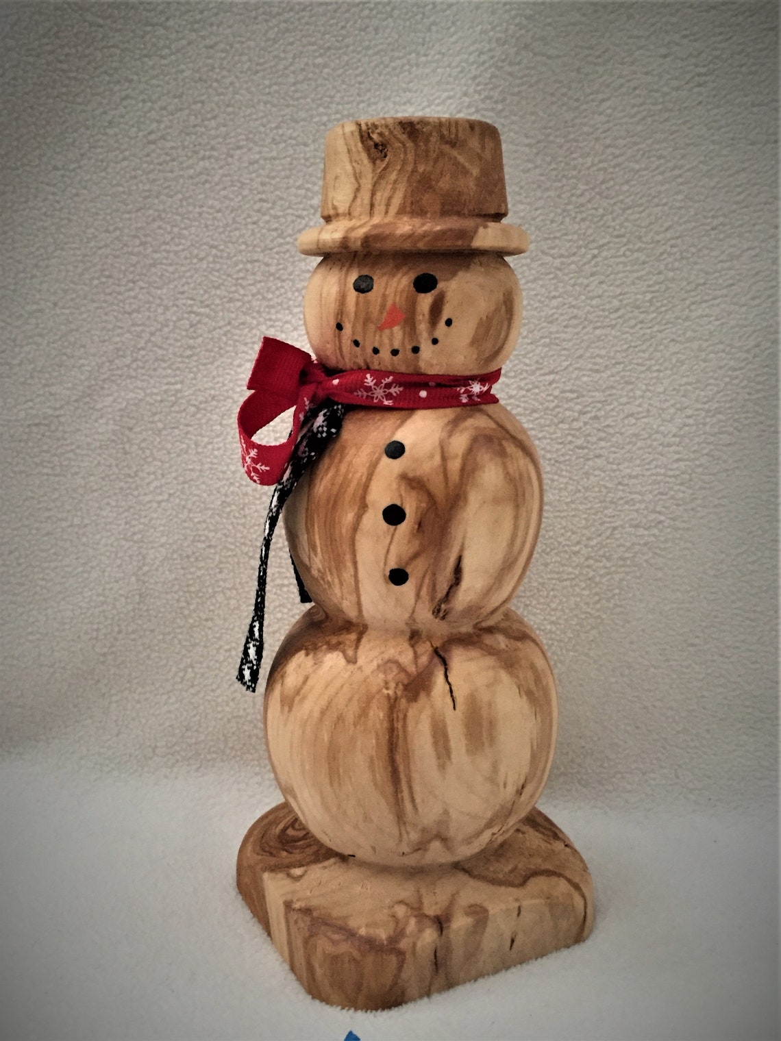 Hand Turned Wooden Snowman Christmas Decoration Etsy