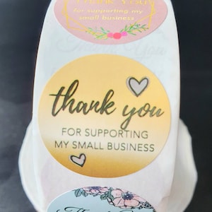Thank you stickers for small business Packaging Baking stickers Envelope seals Parcel labels Thank you for supporting my small business