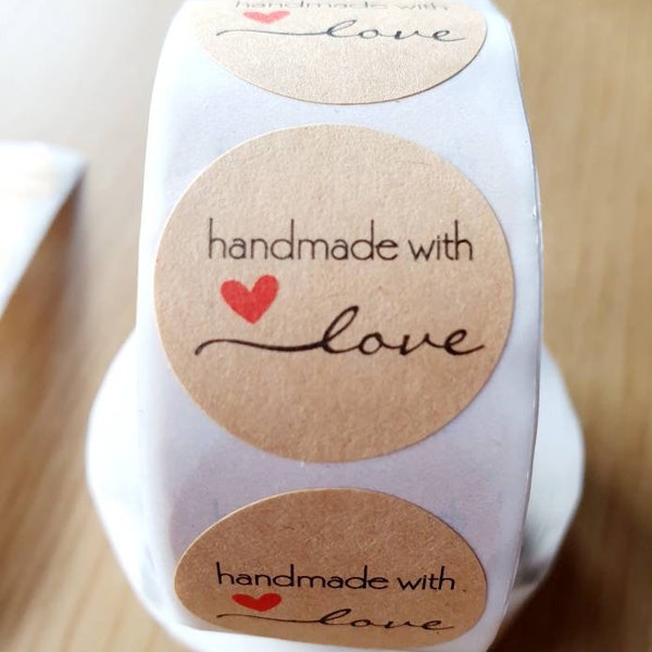 Handmade With Love Stickers Packaging Labels Small Business Supplies  Craft Supplies Envelope Seals Handmade Business Stickers Baking Seals