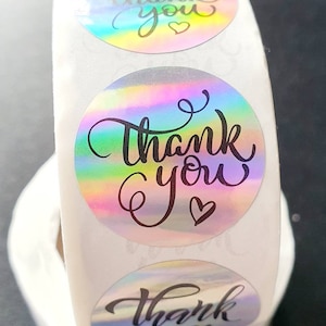 Holographic thank you stickers, small business stickers, Holographic stickers, packaging stickers, thank you stickers Envelope seal, Baking