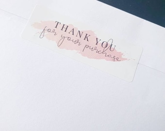 Thank you for your purchase stickers Labels packaging stickers Small business stickers Pink & Black thank you stickers labels