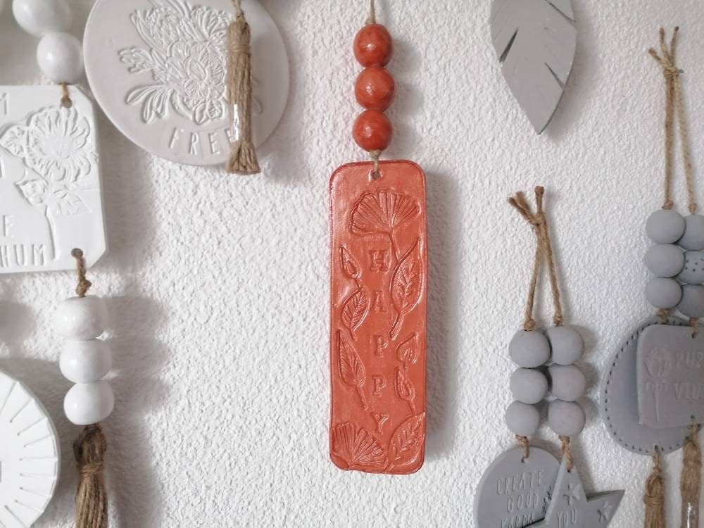 Bijou de Mur/Décoration Murale à Suspendre Objet Déco Message /Argile /Création Unique Artisanat Cad