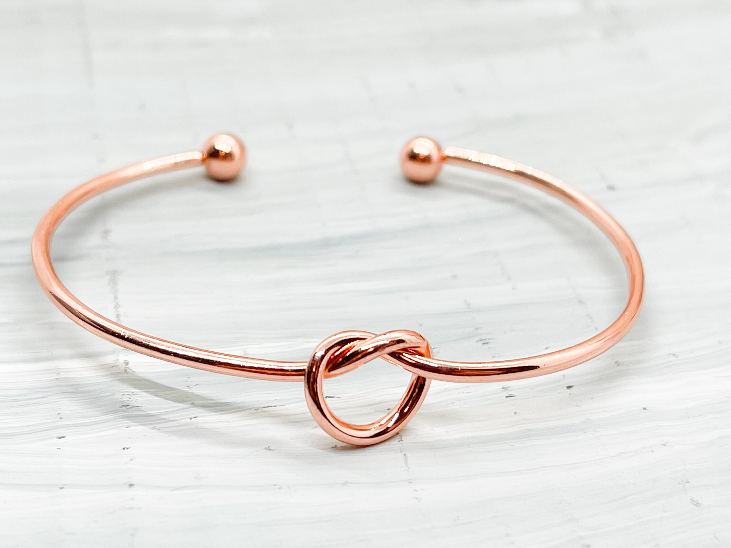 Single Knot Bangle Rose Gold Love Knot Jewelry Bracelet For Etsy Australia