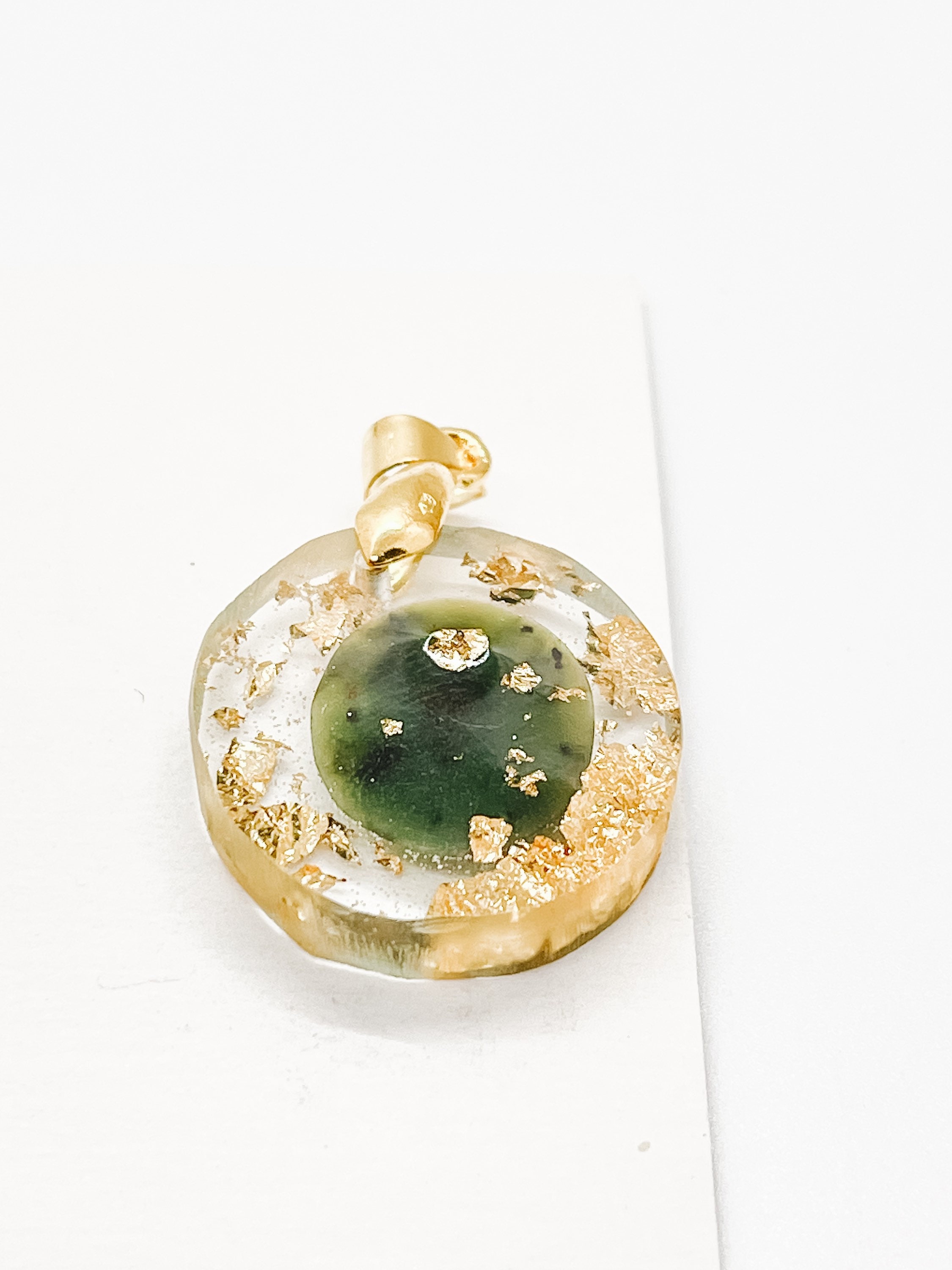Jade Pendant Natural BC Jade Gold Pendant Healing Jade | Etsy