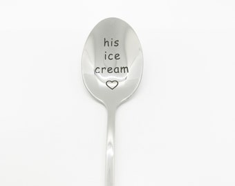 His Ice Cream spoon Gift for Dad, Father's Day Gift , Personalized Spoon, Laser Engraved spoon, his ice cream, Ice Cream Spoon,