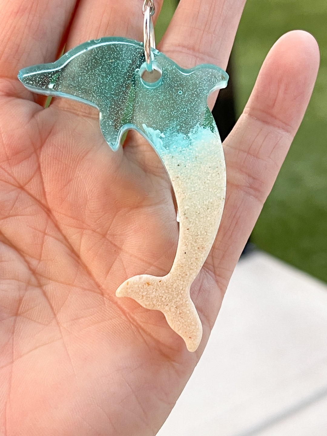 Dolphin Keychain Beach Dolphin Charm Dolphin Gift Bora Bora Etsy