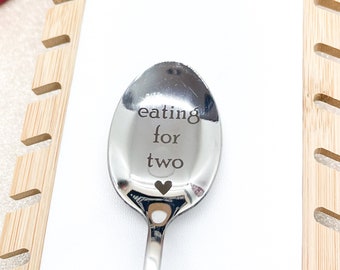 Eating for two spoon,  Mom to be gift, Eating for two gift, Baby Shower gift, Mama gift, Pregnancy gift, Ice Cream Spoon, Coffee gift