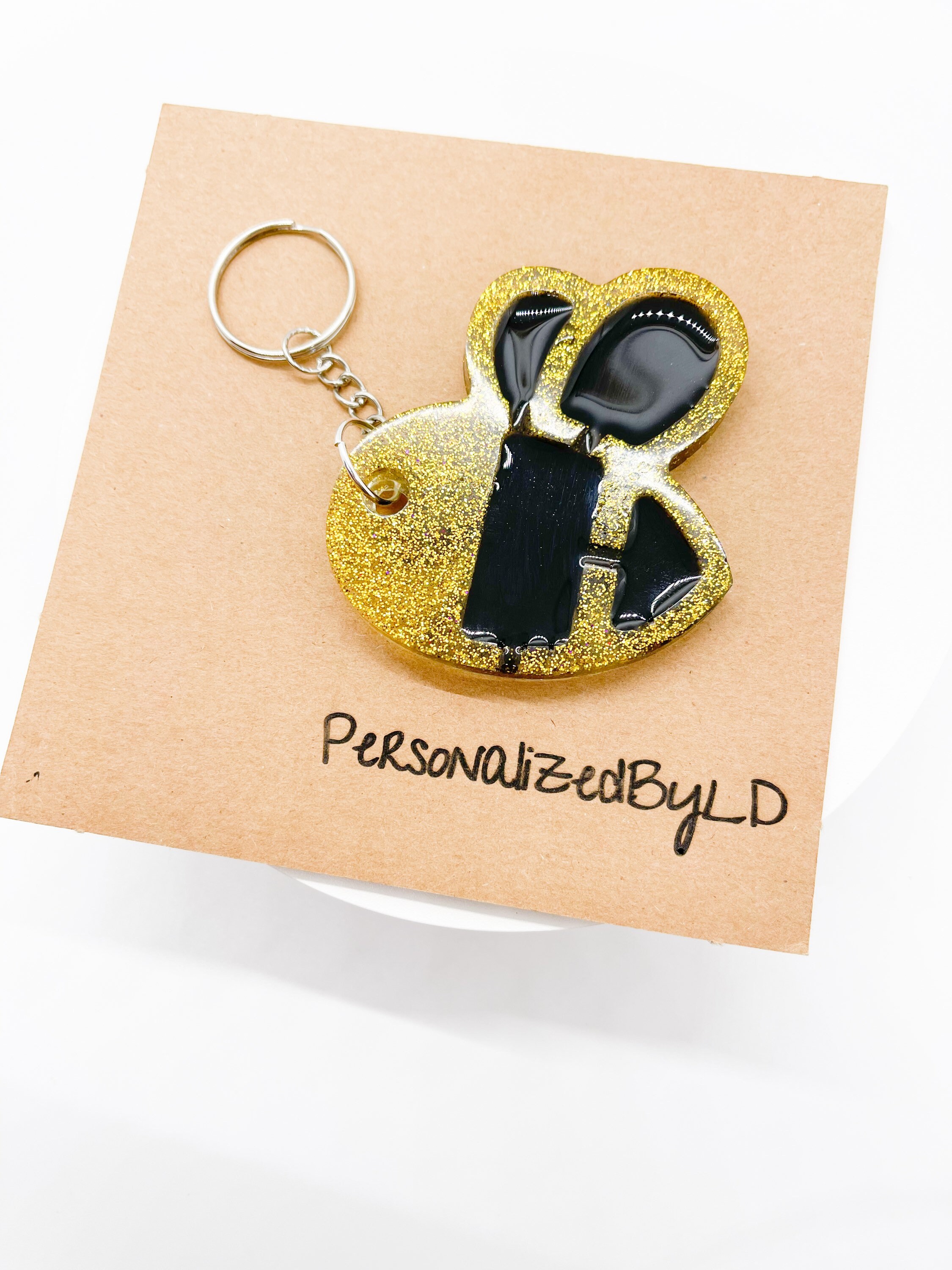 Bee Keychain Sparkly Bumble bee Keychain Housewarming Gift Etsy