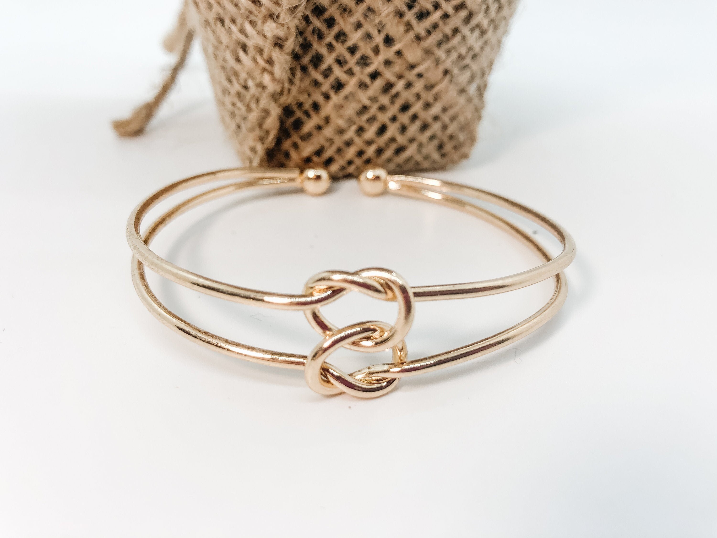 Double Knot Bangle Bracelet Double Love knot Love Knot Etsy
