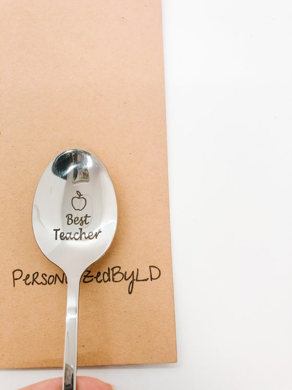 Teacher Appreciation Gifts For Women Men Engraved Ice Cream Coffee Tea Spoons For Teachers Coworkers Retirement Birthday Graduation Thank You Gift For