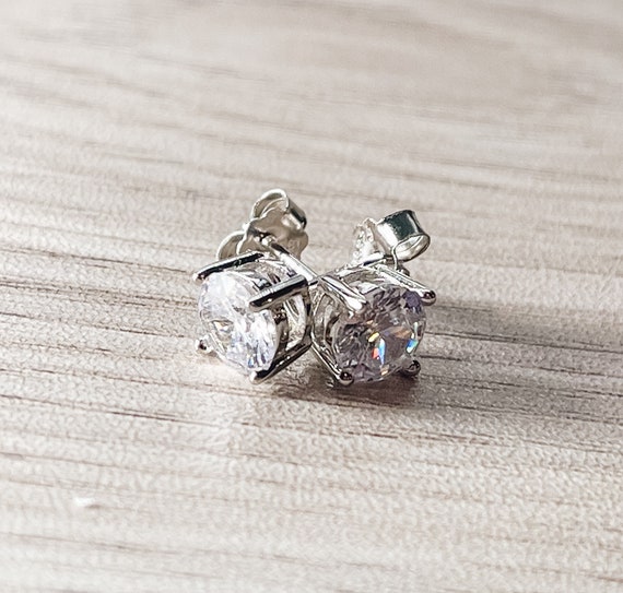 1 Coppia Di Orecchini A Perno In Rame Placcato Argento Con - Foto 12