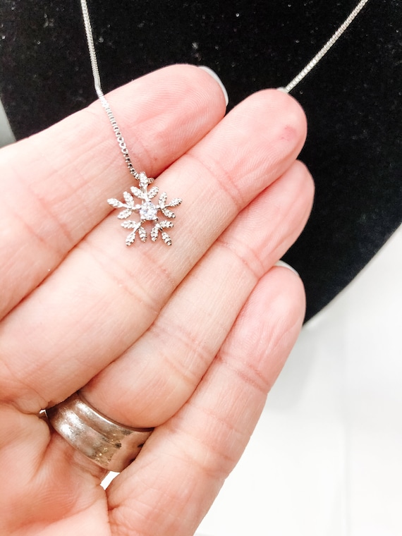 Snowflake Pendant, Christmas Pendant, Sparkly Snow Flake, Cubic 