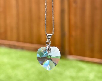 Ice Blue Swarovski Crystal Heart Jewelry Set, Swarovski Heart Drop