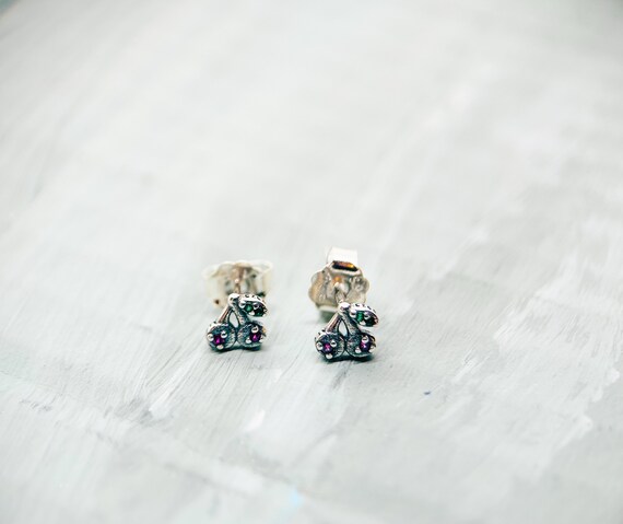 Orecchini con ciliegia in argento 925 - Phy Gioielli