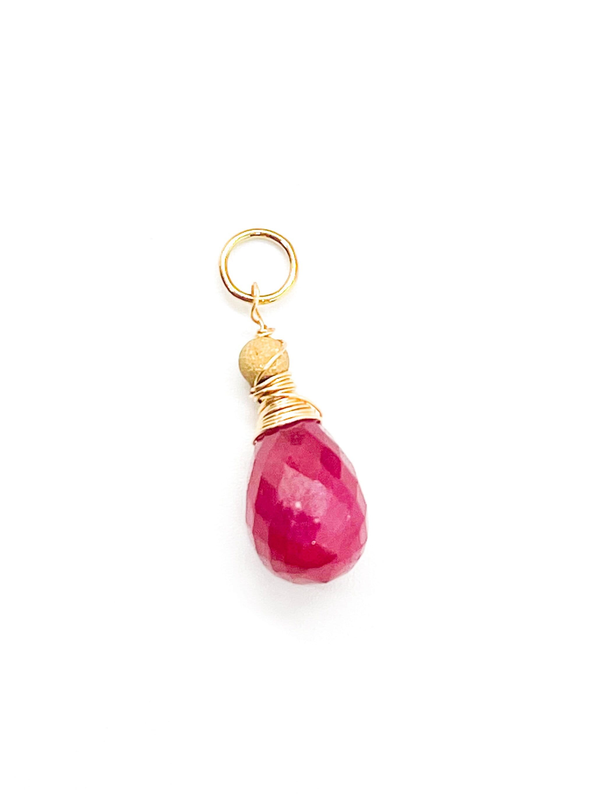 Natural Ruby Pendant, Faceted Ruby Jewelry, Handmade Wire Natural Ruby Pendant, Faceted Ruby Jewelry, Handmade Wire