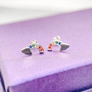 Rainbow Stud Earrings, Rainbow Cloud Stud Jewelry, Gift for Her, Jewelry for Friend, LGBTQ, Pride Jewelry, Celebrate Pride, Petite Earrings!