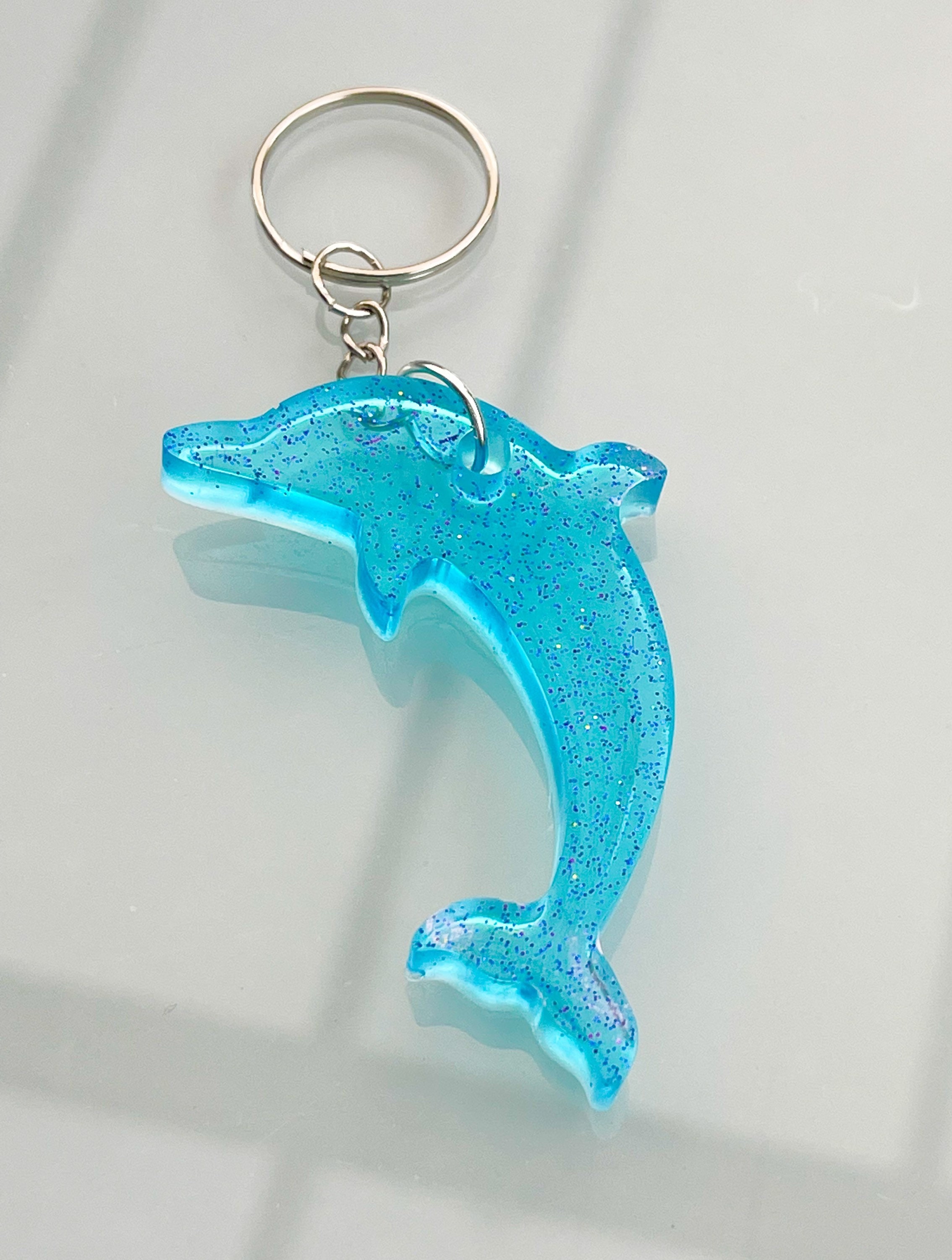 人気アイテムランキング Blue Dolphin Keychain, Dolphin Gift, Sparkly Sky Blue ブレスレット・バングル