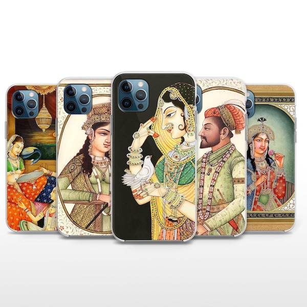 Mughal Art Case Indian Art Cover for iPhone 8+, Xs, Xr, 12 Mini, 13, 14, 15 Pro Max, Plus, Google Pixel, Huawei, HTC, Nokia, Sony & OnePlus