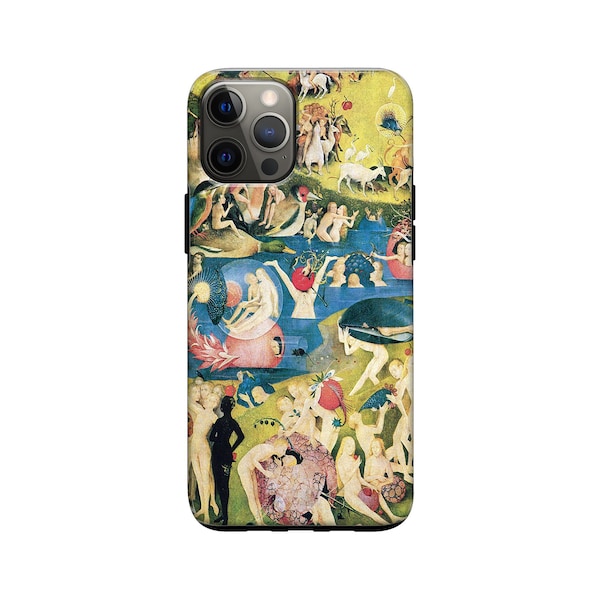 Coque de portable Earthly Delights de Bosch pour iPhone 15 Pro Max, Pro, Mini, 13 Pro, 12 Mini, 11, SE et Samsung S24, Ultra, Plus, 5G, FE