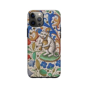 Medieval Cat Bagpiper Phone Case: Renaissance Art Cover