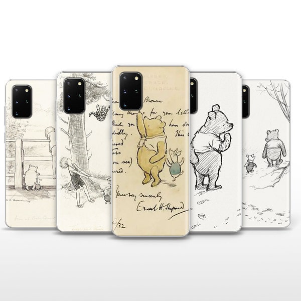 Winnie The Pooh Phone Case Cover for Samsung Galaxy S10, S21 Plus, S22 +5G, S23, S24 Ultra, S21 Plus, FE 5G, Xiaomi Redmi, Mi Note, Mix