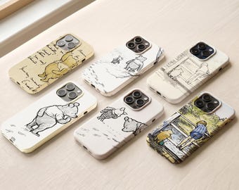 Winnie the Pooh Phone Case, Classic E H Shepard Illustrations, Vintage Pooh Literary Gift