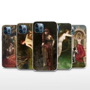 Custodia per telefono preraffaellita Collier Cover per iPhone SE, Xs, Xr, 13, 14 Pro, 15 Pro, 16 Pro Max, Google Pixel 8 Pro, 9 Pro Fold