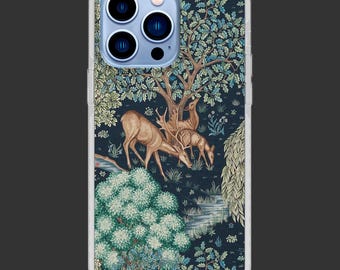William Morris Art Phone Case: Floral & Deer Design