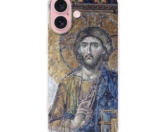 Capa de celular com ícone ortodoxo: capa com arte em mosaico cristão