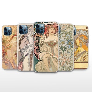 Art Nouveau Phone Case Mucha Cover for iPhone 8+, SE, Xr, 13 Pro Max, 14 Pro, 15 Pro Max, iphone 16 Plus and Google Pixel 8 Pro
