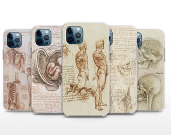 Da Vinci Phone Case Anatomy Cover for iPhone SE, Xs, Xr, 11, 13 Mini, 14 Pro, 15 Pro Max, Google, Huawei, HTC, Nokia, Sony & OnePlus