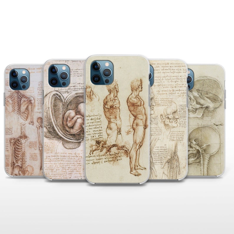 Da Vinci Phone Case Anatomy Cover for iPhone SE, Xs, Xr, 11, 13 Mini, 14 Pro, 15 Pro Max, Google, Huawei, HTC, Nokia, Sony & OnePlus image 1