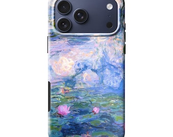 Funda rígida para teléfono Monet Water Lilies: portada de arte impresionista