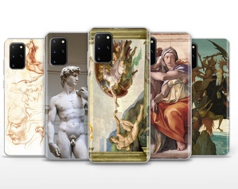 Michelangelo Phone Case Iconic Art Cover for Samsung Galaxy S20, S21 +5G, S22, S23 Ultra, S24 Plus, FE 5G, Xiaomi Redmi, Mi Note, Mix