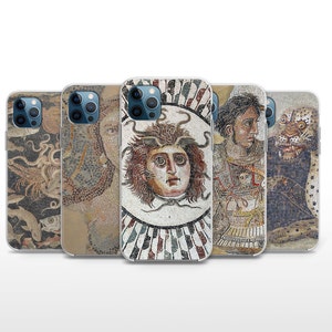 Ancient Greece Phone Case Mosaic Cover for iPhone 8+, SE, Xr, 12, 13, 14 Pro, 15 Plus, 16 Pro Max and Google Pixel 8 Pro