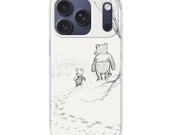 Capa para celular do Ursinho Pooh: Arte de E. H. Shepard, capa de TPU macia